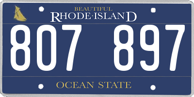 RI license plate 807897
