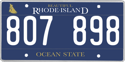 RI license plate 807898