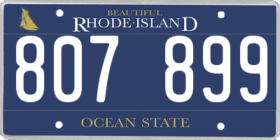 RI license plate 807899