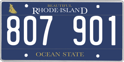 RI license plate 807901