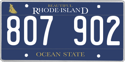 RI license plate 807902
