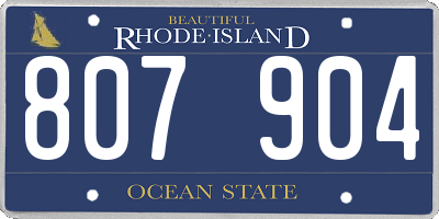 RI license plate 807904