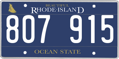 RI license plate 807915