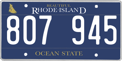 RI license plate 807945
