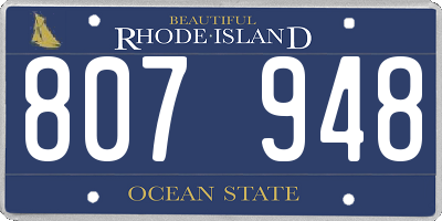 RI license plate 807948