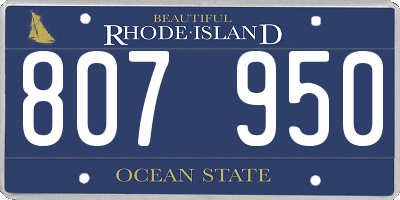 RI license plate 807950
