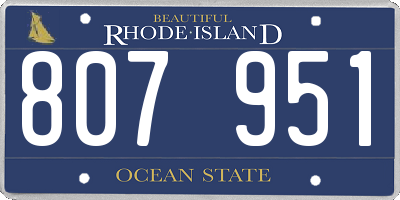 RI license plate 807951