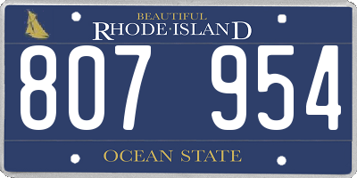 RI license plate 807954
