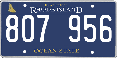 RI license plate 807956