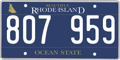 RI license plate 807959
