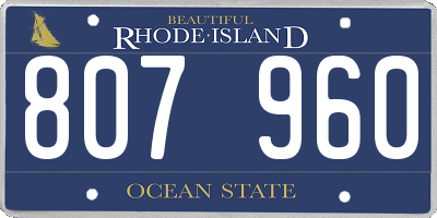RI license plate 807960