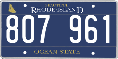 RI license plate 807961