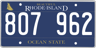 RI license plate 807962