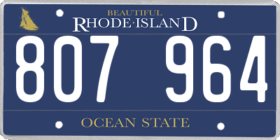 RI license plate 807964