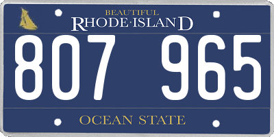 RI license plate 807965