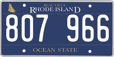 RI license plate 807966