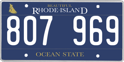 RI license plate 807969