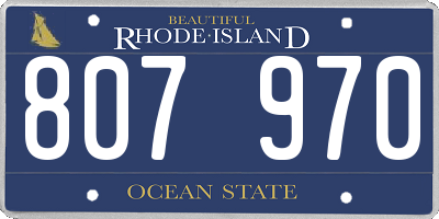 RI license plate 807970