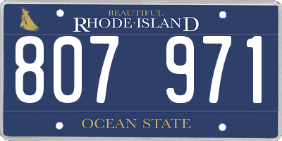 RI license plate 807971