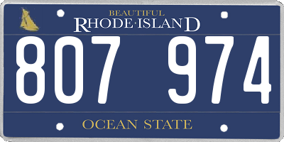 RI license plate 807974