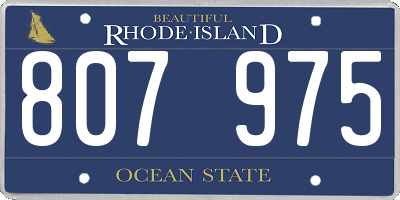 RI license plate 807975