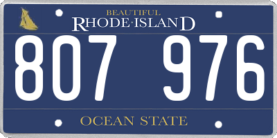 RI license plate 807976
