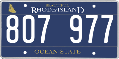 RI license plate 807977
