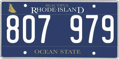 RI license plate 807979