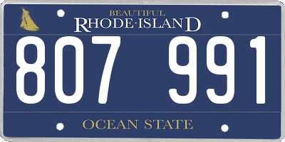 RI license plate 807991