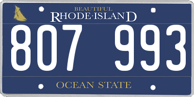 RI license plate 807993