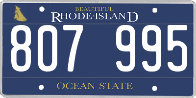 RI license plate 807995