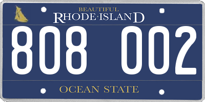 RI license plate 808002