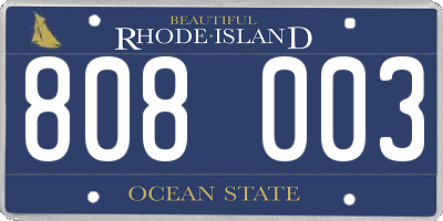 RI license plate 808003