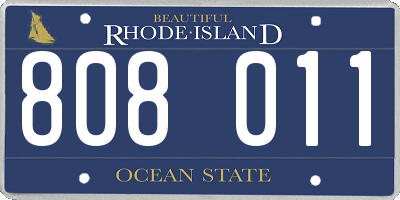 RI license plate 808011