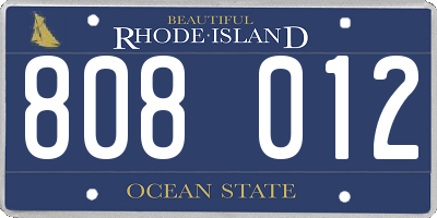 RI license plate 808012