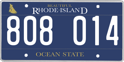 RI license plate 808014