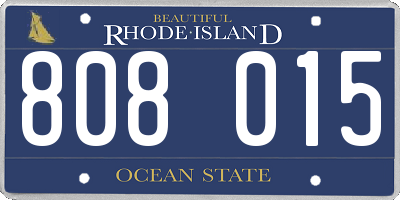 RI license plate 808015