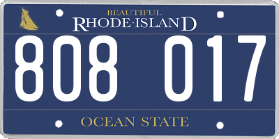 RI license plate 808017
