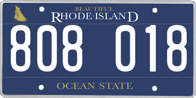 RI license plate 808018