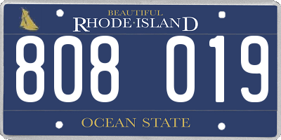 RI license plate 808019