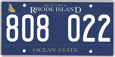 RI license plate 808022