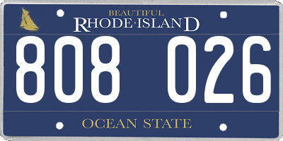 RI license plate 808026