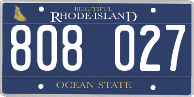 RI license plate 808027