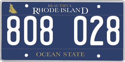 RI license plate 808028