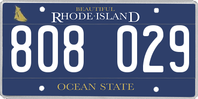 RI license plate 808029