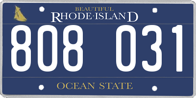RI license plate 808031
