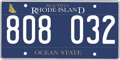 RI license plate 808032