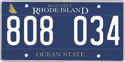 RI license plate 808034