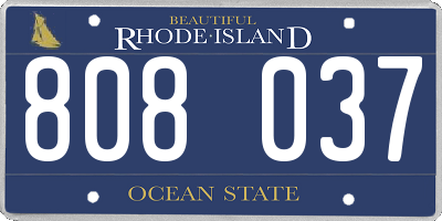 RI license plate 808037