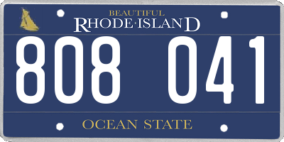 RI license plate 808041